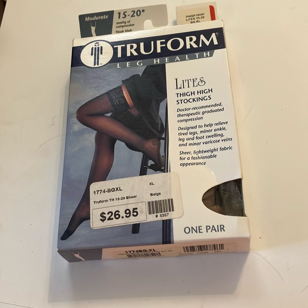 Tru form thigh high stockings beige xl
